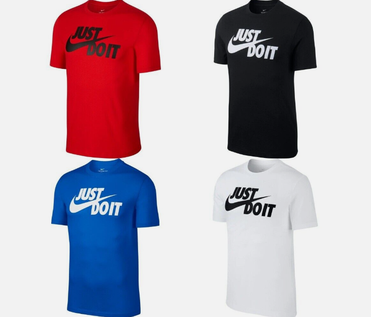 Nike Men's T-Shirt Sportswear "Just Do It" Crew Neck Athletic Short Sleeve Shirt