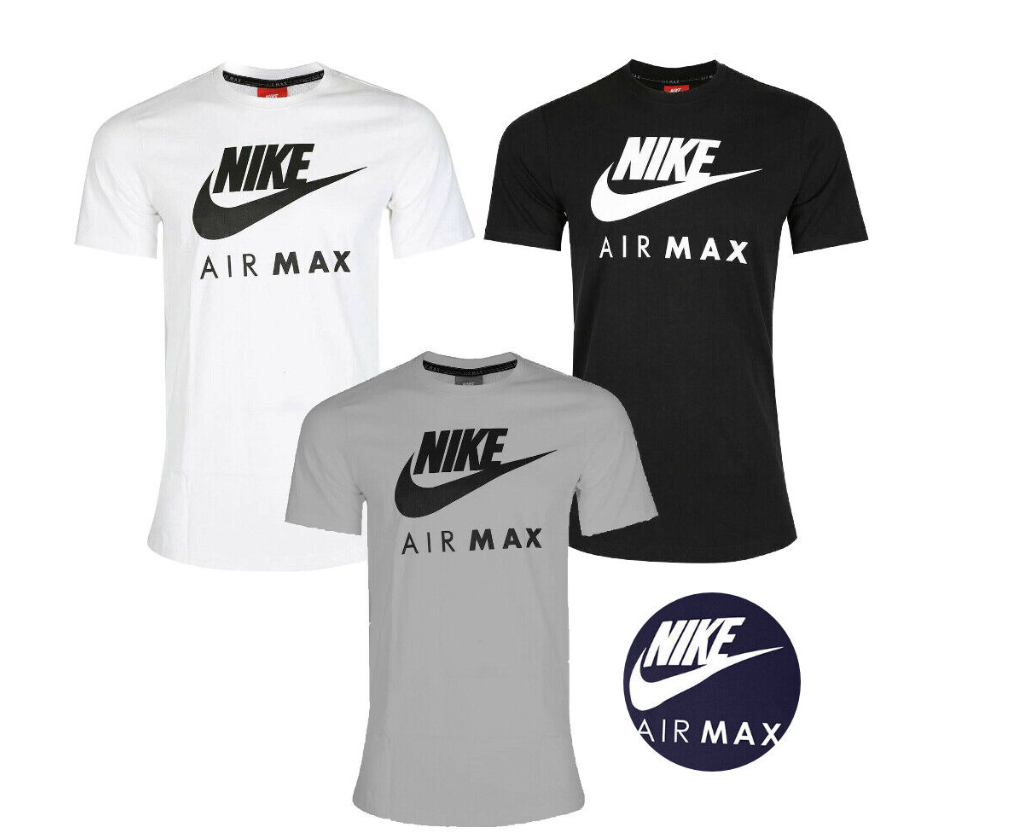 Nike Men's T-Shirt Slim Fit Athletic Air Max Short Sleeve Crewneck Fitness Tee